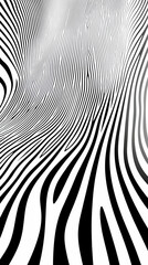 Abstract Black and White Striped Pattern Creates a Visually Striking and Dynamic Design