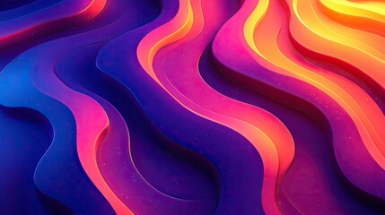Colorful abstract wavy patterns in vibrant hues of purple, pink, and orange creating a dynamic visual