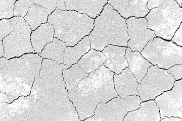 Texture soil dry crack background pattern of drought lack of water of nature white black old broken.