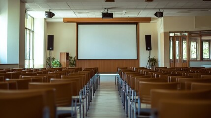 Fototapeta premium Empty Auditorium: Awaiting Presentation