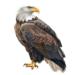 Obraz premium Close-Up of a Bald Eagle in Stunning Detail, Fierce Predator and National Symbol, Isolated on Transparent Background