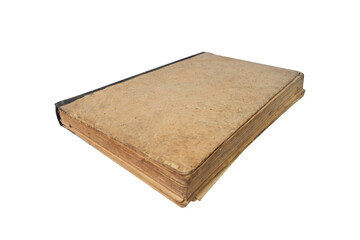 old book with blank cover isolated on white