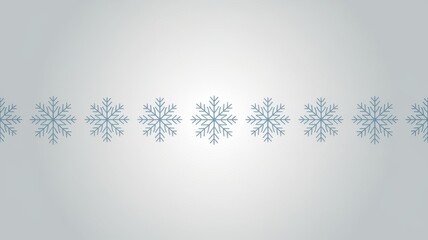 A delicate border of light blue snowflakes on a soft gray background, evoking the serene beauty of winter.