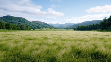 Fototapeta premium Serene Grassland Landscape