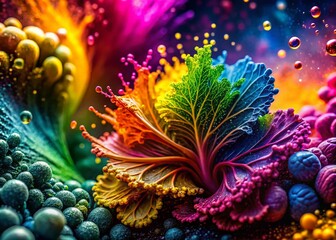 Vivid Color Splash Macro Photography Background for Advertising