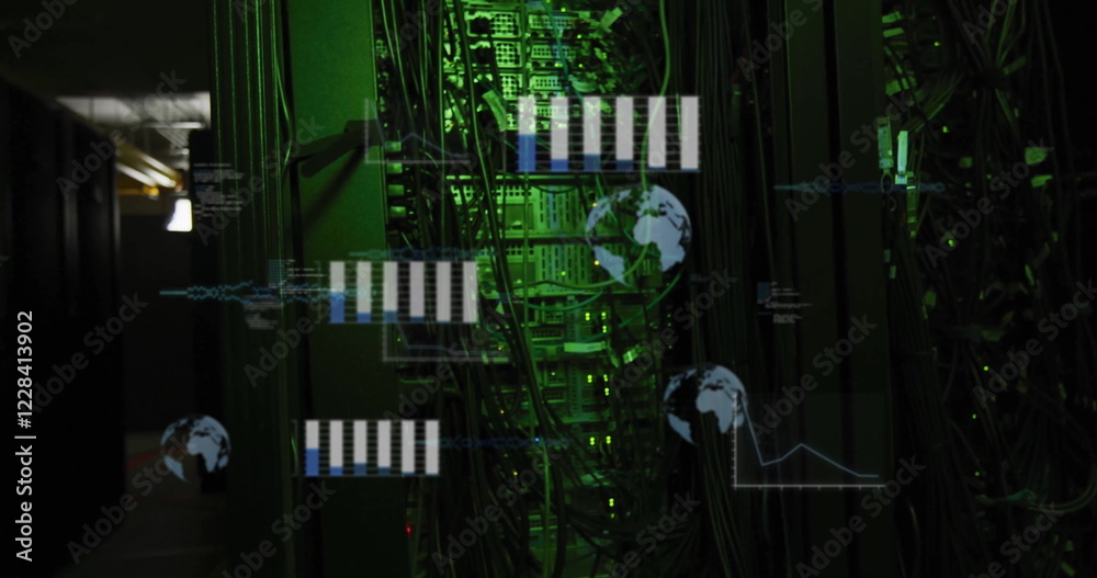 Poster image of digital data processing over computer servers