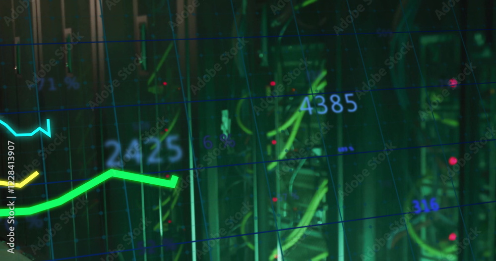 Poster image of digital data processing over computer servers