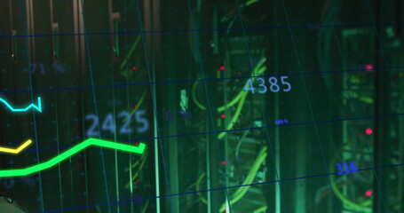 Image of digital data processing over computer servers