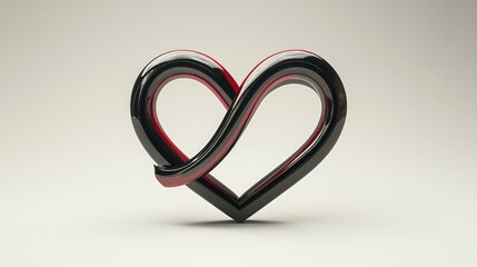 Abstract Infinite Heart Shape with Black and Red Color Scheme