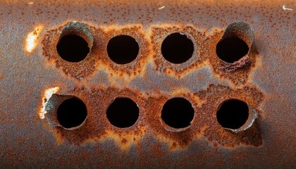 Rusty Metal Surface with Holes and Patina
