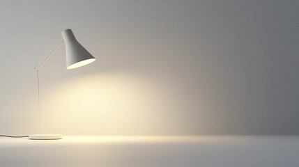 Minimalistic Desk Lamp Casting Soft Light on Clean Surface