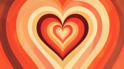 Colorful Abstract Hearts in Layers with Warm Tones and Gradients