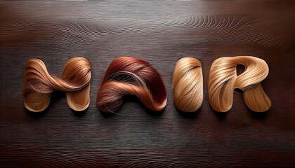Intricately Styled Hair Artfully Arranged on Wood