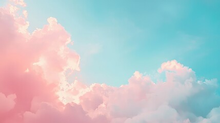 Soft Pink and Blue Cloudy Sky at Sunset with Gentle Light Effects