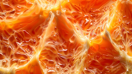 Close-up of Fresh Orange Highlighting Textured Skin and Juicy Segments