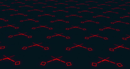 Image of red shapes on black background