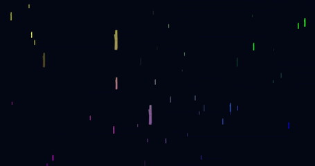 Naklejka premium Image of glowing stars moving over black background