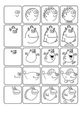 How to Draw Monsters and Aliens Workbook Page Vector Illustration Art