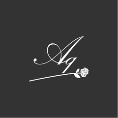 Initial AQ art illustration flower design creative