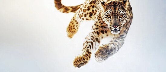 Obraz premium Snow Leopard Pouncing