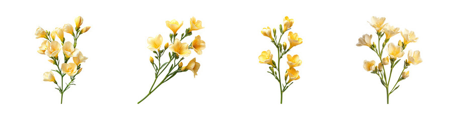 Fototapeta premium Delicate Yellow Flower Arrangement on Transparent Background