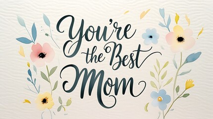 Inspirational Mother’s Day greeting card featuring soft pastel floral elements and elegant script text, celebrating motherhood with a heartfelt and touching message
