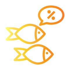 fish Line Gradient Icon