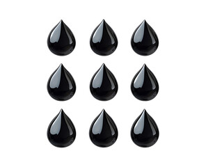 Black Droplets on Transparent Background for Design Projects