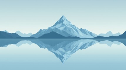 Fototapeta premium Serene Mountain Range Reflected in Tranquil Lake at Dawn