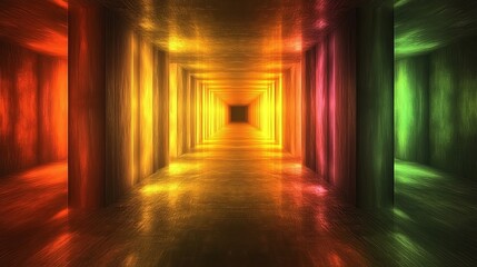 Fototapeta premium Exploring an ever-changing fractal tunnel with vibrant colors and dynamic depth perception. Generative AI