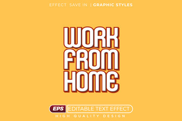 Editable 3d text effect work from home