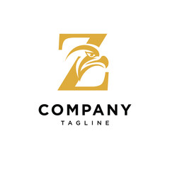 Letter Z Golden Eagle Logo Icon Vector