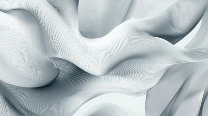 Abstract Wavy Lines on Soft White Background in Artistic Design
