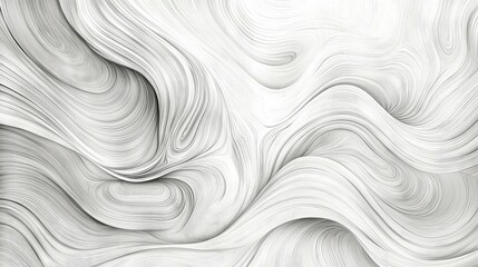 Obraz premium Abstract Minimalist White Swirl Texture with Flowing Lines and Patterns