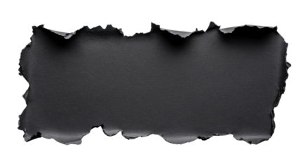 Torn black paper with transparent background. Transparent background