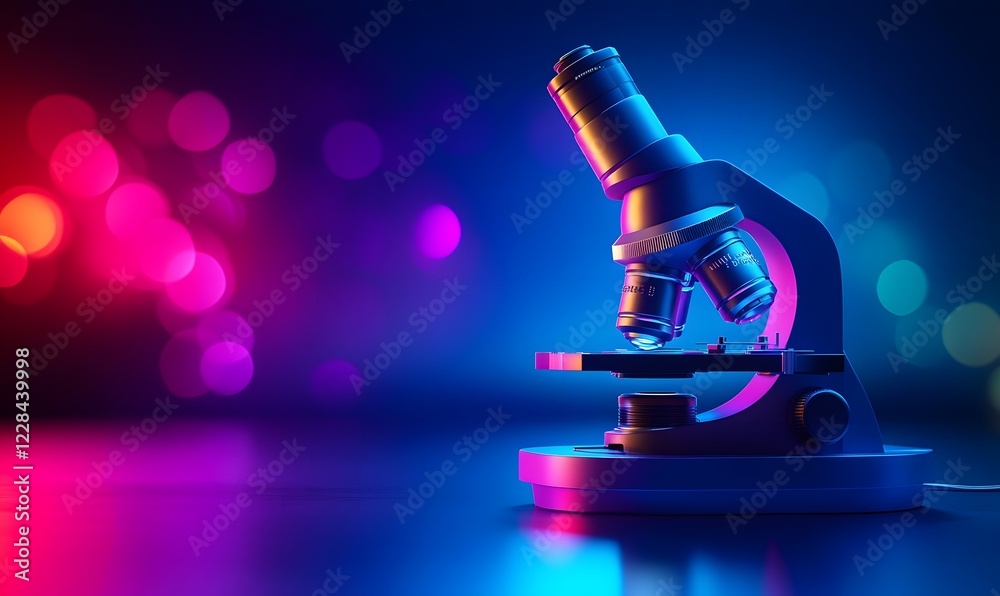 Wall mural microscope lab research science bokeh background study