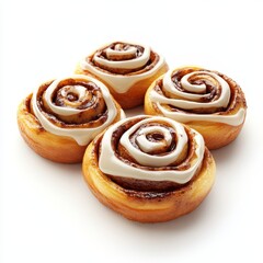 Fototapeta premium Cinnamon rolls isolated on white background