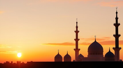 Sunset Silhouette of Mosque