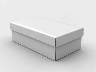 Naklejka premium A simple, closed white box on a plain background.