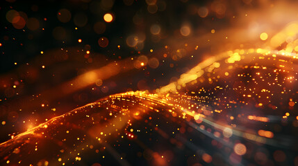 Fototapeta premium A vibrant abstract background featuring glowing particles and waves of light.