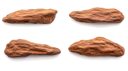 Isolated Natural Rock Collection on Clear Background Generative AI