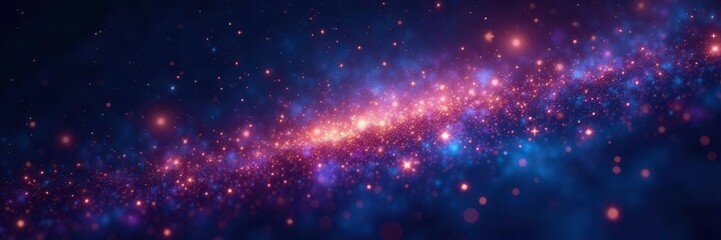 Sparkling cosmic dust on a starry night scene, universe, galaxies