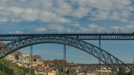 Obraz premium Bridge Dom Luis I and Douro river, Porto, Oporto (UNESCO World Heritage), Portugal