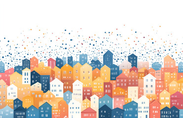 Fototapeta premium colorful city background, drawing of buildings in the city
