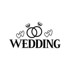 Wedding typography design on plain white transparent isolated background for card, shirt, hoodie, sweatshirt, apparel, tag, mug, icon, poster or badge