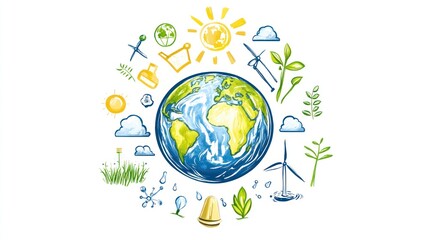 Naklejka premium Global sustainability eco-friendly solutions
