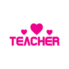 Teacher typography clip art design on plain white transparent isolated background for card, shirt, hoodie, sweatshirt, apparel, tag, mug, icon, poster or badge