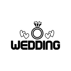 Wedding typography design on plain white transparent isolated background for card, shirt, hoodie, sweatshirt, apparel, tag, mug, icon, poster or badge