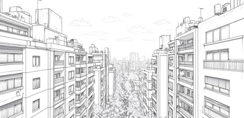 sketch of a city