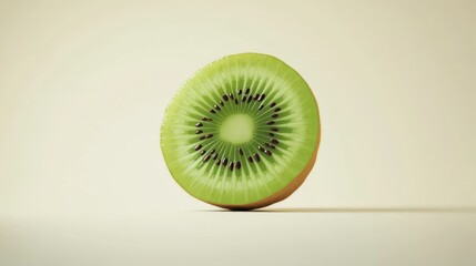 Sliced kiwi fruit on beige background, studio shot, food photography